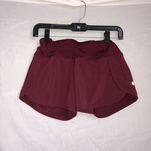 burgundy Lululemon size 4 shorts